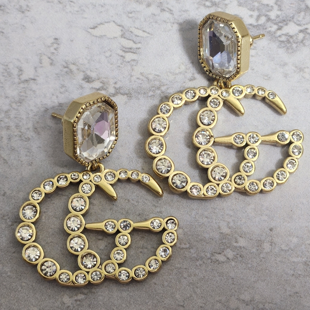 Gucci Gold Crystal Earrings✨️ - Picture 2 of 7